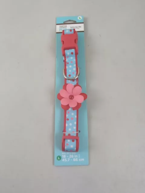 Martha Stewart Pets Fashion adjustable Collar Large  18" to 26" In Pink Flower