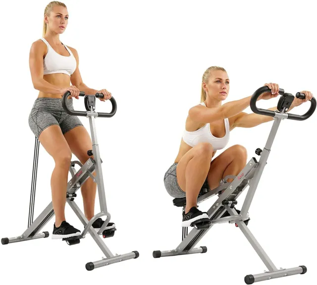 Sunny Health Fitness Squat Assist Exercise Glutes Workout Rowing Machine Arm Leg