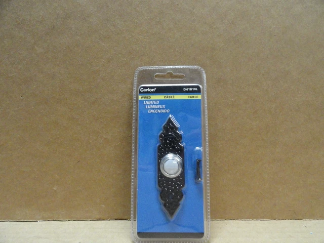 Carlon DH1610L Victorian Hammered Wrought Iron Doorbell Button NEW