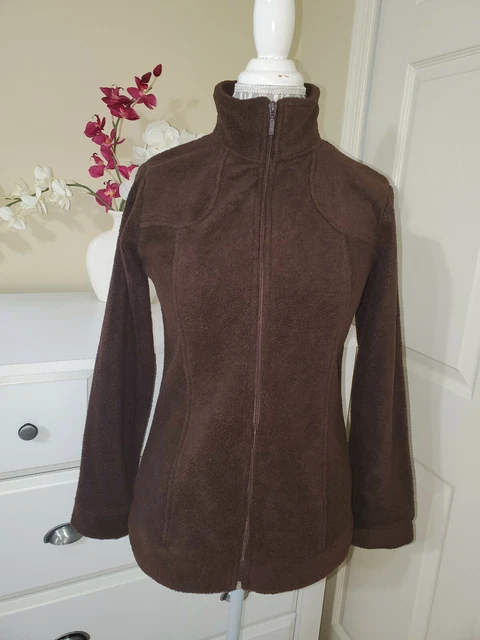 SAMANTHA STUART Womens  Brown Fleece Full Zip Jacket Sz.M
