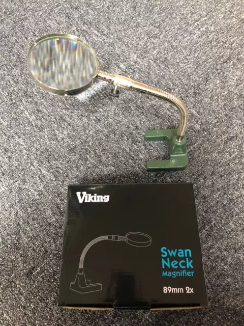 Viking Swan neck desk magnifier 89mm 2x