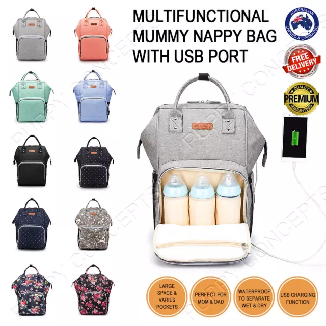 Multifunctional Waterproof Large Mummy Nappy Diaper Bag Backpack Baby Changing