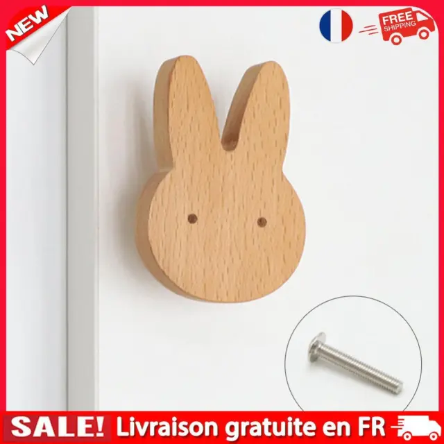 Wooden Door Handles Wood Drawer Knob Wooden Animal Cabinet Knobs (Rabbit)