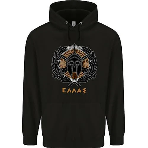 Greek Helmet Gym Training Top Spartan MMA Mens 80% Cotton Hoodie