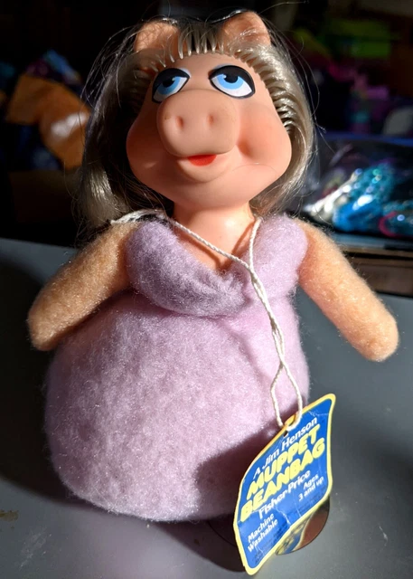 Vintage Muppet Miss Piggy Plush Beanbag 6.5" Doll Fisher Price with Tag