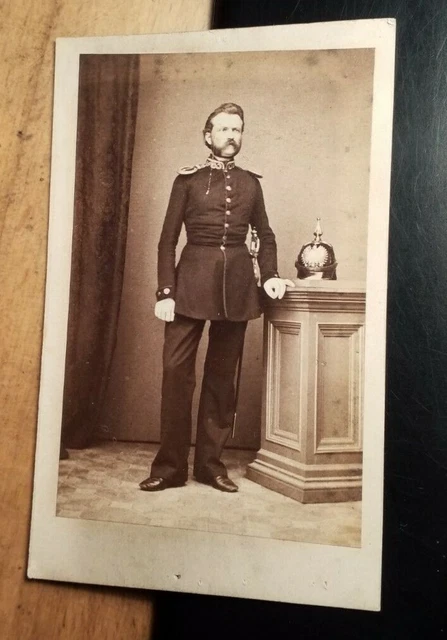 stehender Soldat Offizier in Uniform - ca. 1860er CDV C. Bregazzi Langensalza