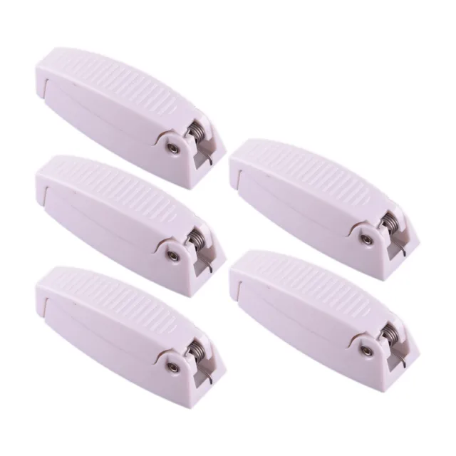 5 Pack RV Camper White Rounded Baggage Door Clips Compartment Catch Holder