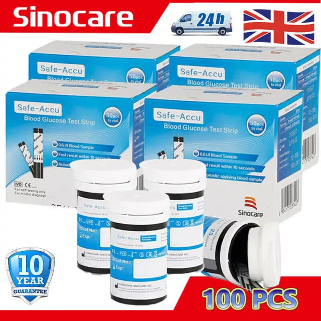 Sinocare Diabetes Sugar Meter Blood Glucose Monitor Testing Kit orTest Strips UK 2