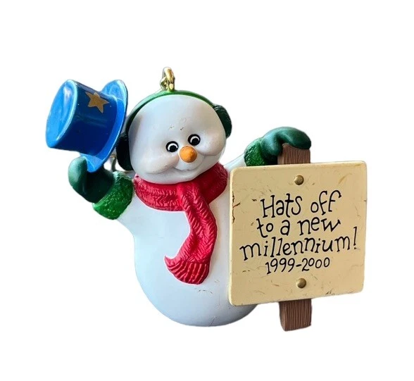 Hallmark Keepsake Ornament Christmas Millennium Snowman 1999-2000