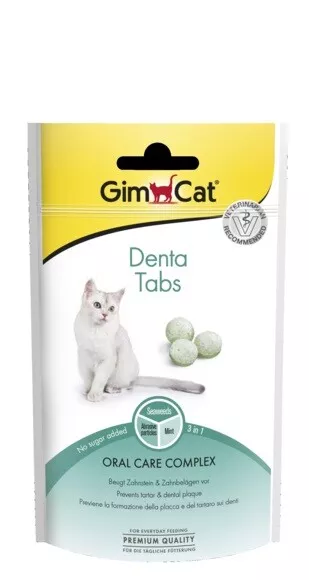 Gimcat Denta Tabs Snack per gatti per la pulizia dentale 40g Golosità per gatti