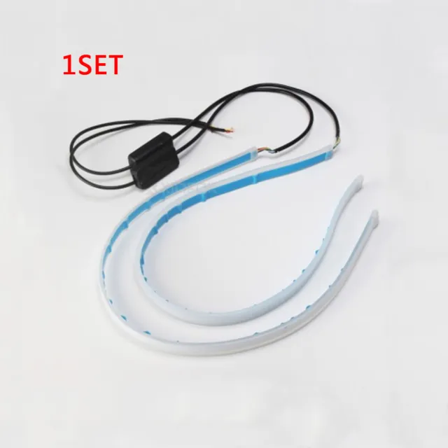 2PCS Car Accessories Turn Signal Lamp Soft Tube LED Strip Daytime Running Light