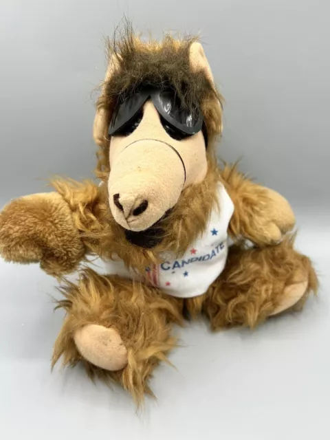 Vtg Coleco ALF Stuffed Plush Doll 12" #1 Candidate Shirt w/ Glasses 1986 TV Show