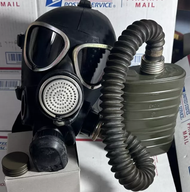 Vintage Soviet Russian Military Pmk-2 Gas Mask W/ Ext Hose & Filter Pmk 2 '^.