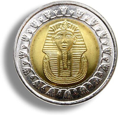 Egypt KING TUT Coin - authentic nickel / brass egyptian one pound - UNC MINT