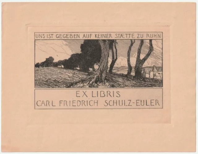 OTTO UBBELOHDE: Exlibris für Carl Friedrich Schulz-Euler, 1904