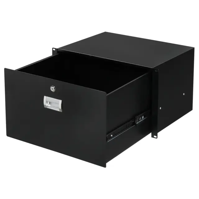 New 19" Rack Mount 6U Steel Plate DJ Drawer Equipment Cabinet Locking Lockable