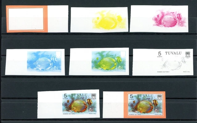 Tuvalu 86 geschnitten postfrisch Phasendrucke, Fische #JP065