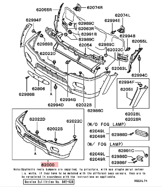 FRONT BUMPER MITSUBISHI Pajero Shogun Sport K96W Mk1 3.0 £170.00