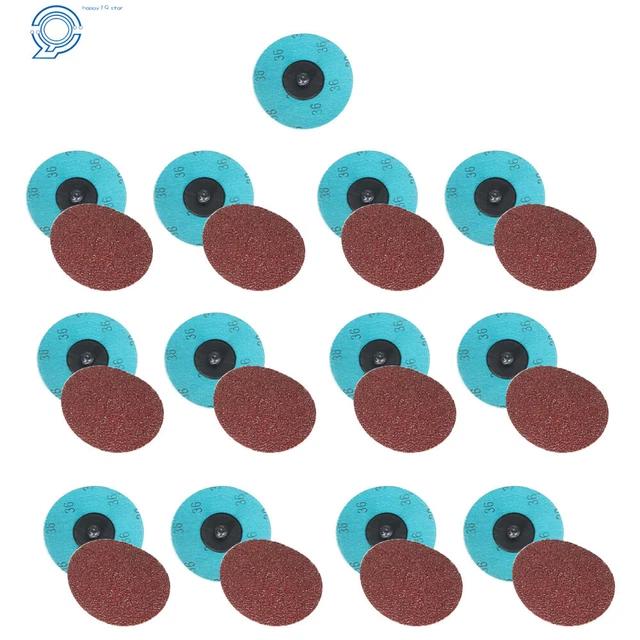 New 36 Grit 3" Aluminum Oxide Roll Lock Die Grinder Sanding Grinding Disc 25Pack