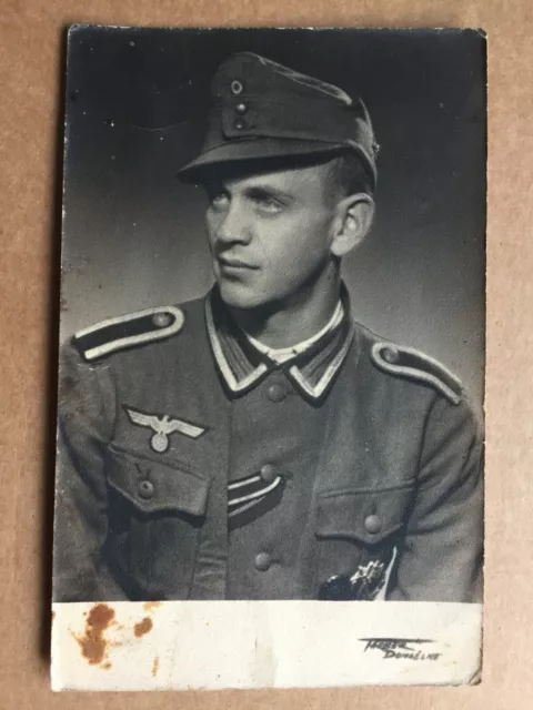 WH Portrait Gebirgsjäger Uffz. mit Bergmütze, 4 Orden, Fotograf Tauber .....