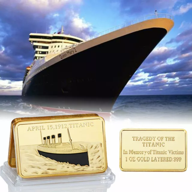 Lingotto ORO / GOLD,1 ONCIA 24 K. PLACATO TITANIC COMMEMORATIVO REGALO