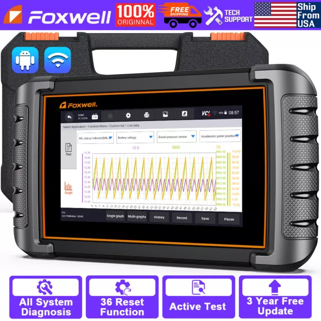 FOXWELL NT809 Pro Car OBD2 Scanner Bi-directional Diagnostic Tool TPMS Oil Reset