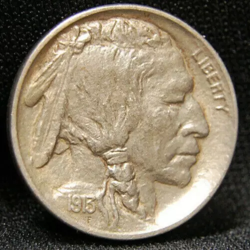 1913 Buffalo Nickel Ty1 Xf+ Details