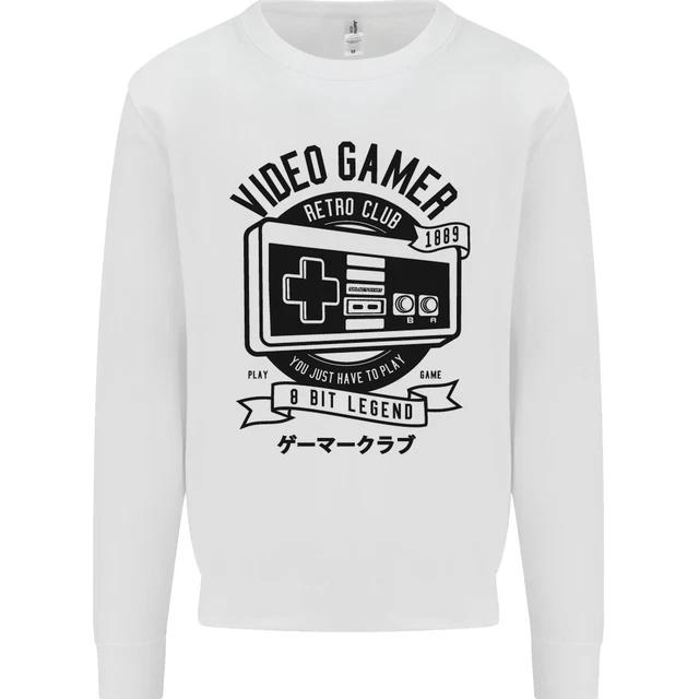 Video Gamer Retro Club Gaming Kids Sweatshirt Jumper