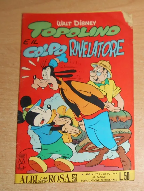 Ed.mondadori Serie  Albi Della Rosa N°  506  1964  Originale !!!!!  Topolino