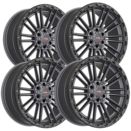 (Set of 4) Vortek VRT-604 18x9 6x135/6x5.5" -12mm Gunmetal Wheels Rims 18" Inch