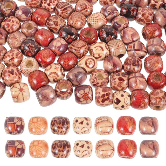 100pcs Hair Beads Wood Beads Hair Braids Dreadlock Accessories Hair Jewelry for