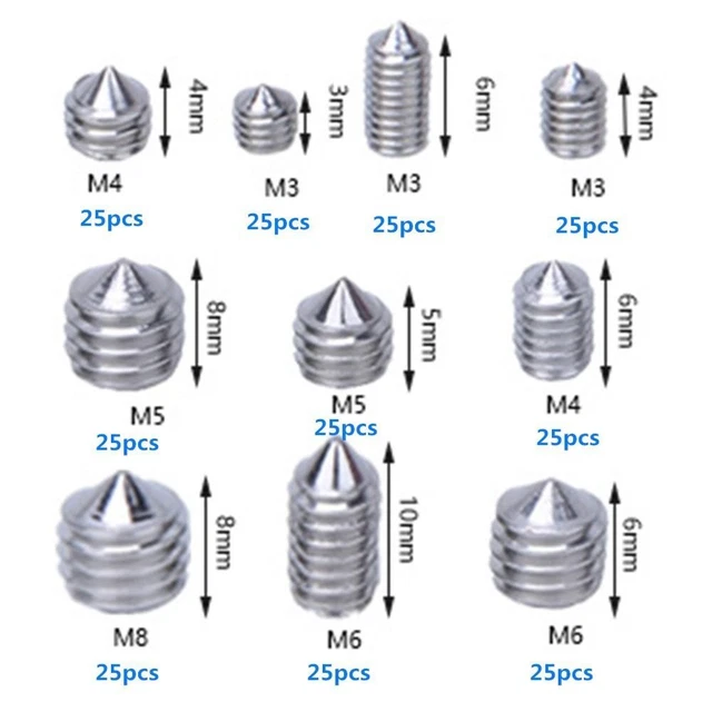 250PCS 304 STAINLESS Steel Set Screws Hex Grub Screw Door Handles EUR
