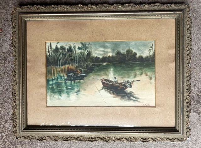 Huile Sur Toile Italienne Du XIXe Siècle Signée Antonio Co