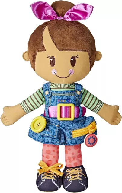 Playskool Dressy Kids Girl Doll Brunette Toddler Practice Zipper Dressed