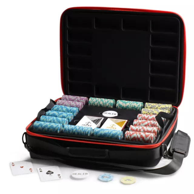 1000 Poker Game Set Aus Design 14g Chips Viper Case Playing Cards Complete Set