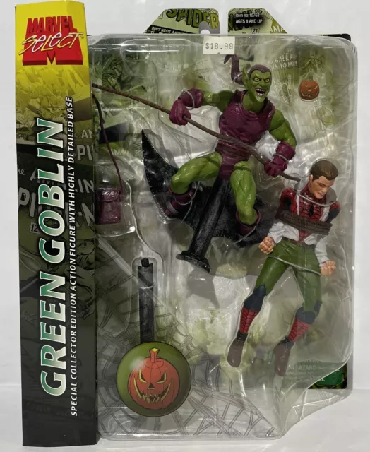 Marvel Select GREEN GOBLIN ACTION FIGURE (10794) with Captured Spider-Man - NIP