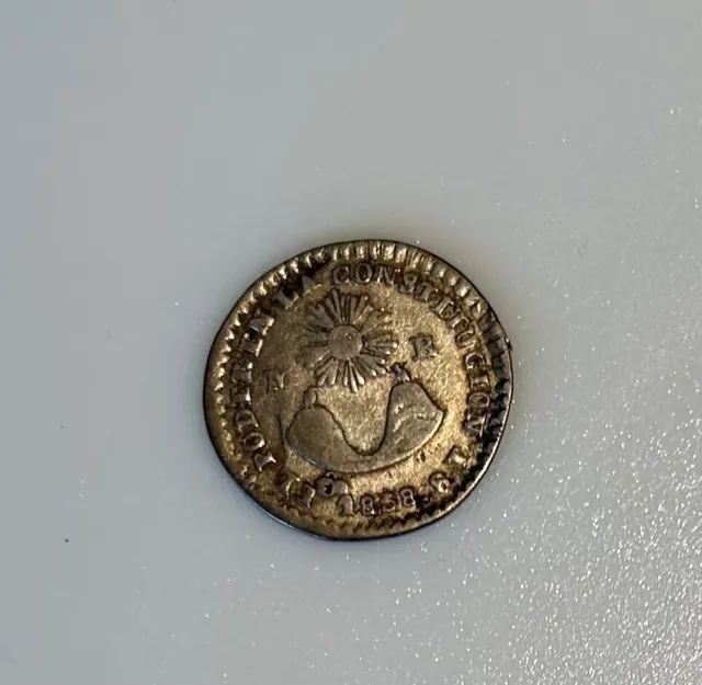 Ecuador Medio Real 1838 Silver XF Rare