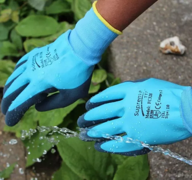 Guanti impermeabili rivestiti in lattice impugnatura di sicurezza sul lavoro costruttori meccanici giardinaggio