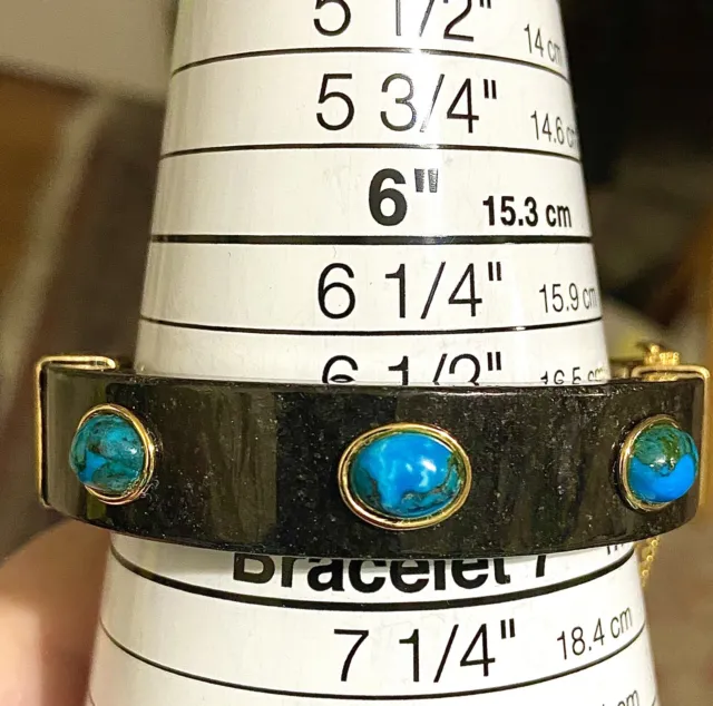 💙Sterling  Vermeil￼ Magnificent Hard Stone ￼ Cuff Bangle Who is the turquoise