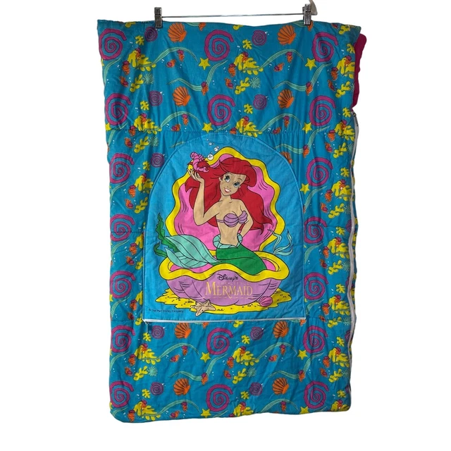 VINTAGE WALT DISNEY The Little Mermaid Ariel Sleeping Bag Turns into