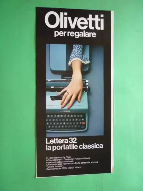 1969 Original Publicidad' Vintage Olivetti Letra 32 Máquina De Escribir