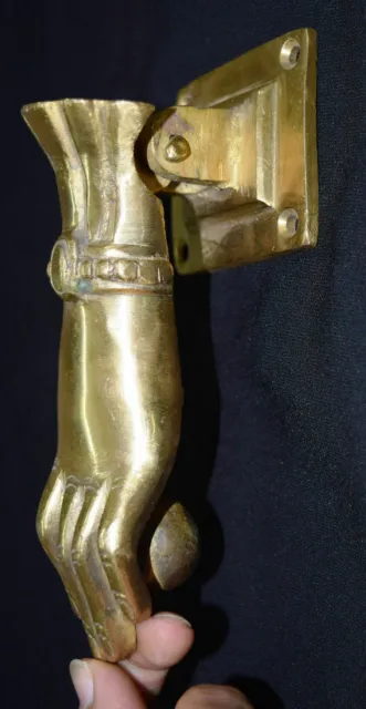 Lady Hand Shape Door Knocker Golden Brass Victorian Style Home Dec