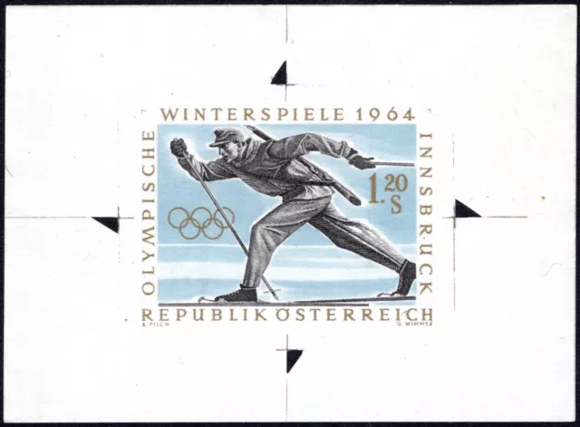 Österreich ANK 1167 PU MI 1137 PU Olympia Biathlon Läufer EINZELABZUG ATTEST RRR