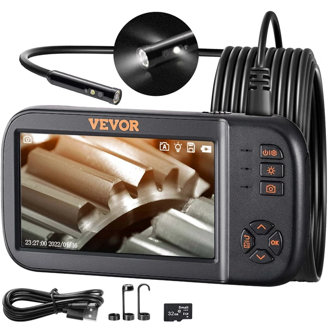 VEVOR Triple Lens Industrial Endoscope Camera 4.5" IPS Borescope Inspection