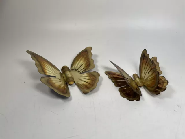 Vintage Brass Butterfly Wall Decor Set Of 2 Cottagecore Mid Century Fairycore