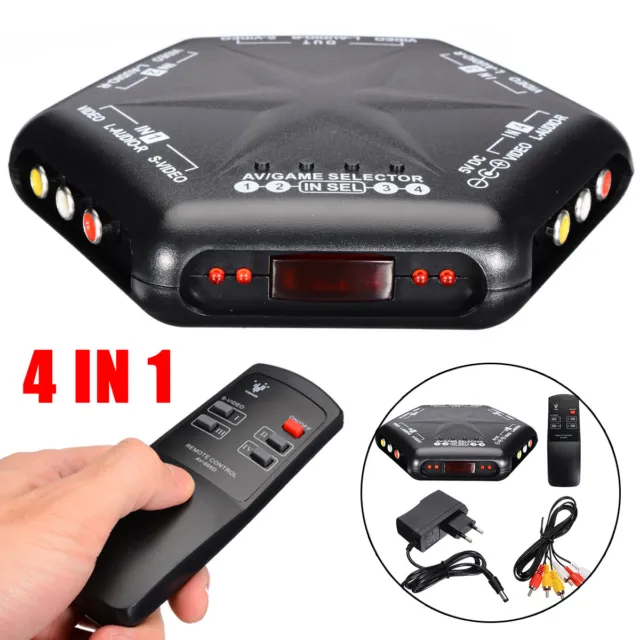 4 In 1 Out 5 Way S-Video Audio Game RCA AV Switch Box Splitter A