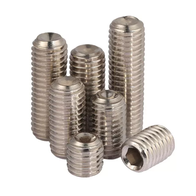 M3 A4 Stainless Steel Grub Screws Cup Point Set Screw Hexagon Socket Hex DIN 916