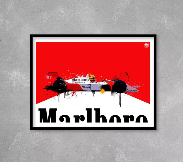 Ayrton Senna McLaren MP4/4 F1 print - Wall Art poster Formula One gift 1 racing