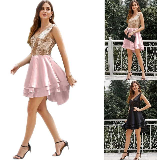 Vestito da donna corto abito damigella cerimonia elegante party ballo