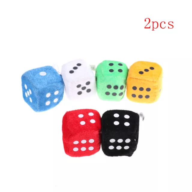 2Pcs 4cm Plush Dice Cloth Doll Pillow Pendant Children's Games Props Toys S.FE